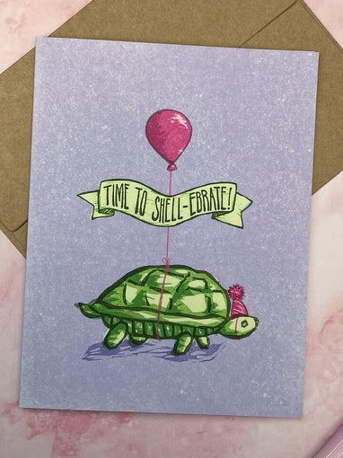 Time to Shell-ebrate Turtle Celebration Greeting Card