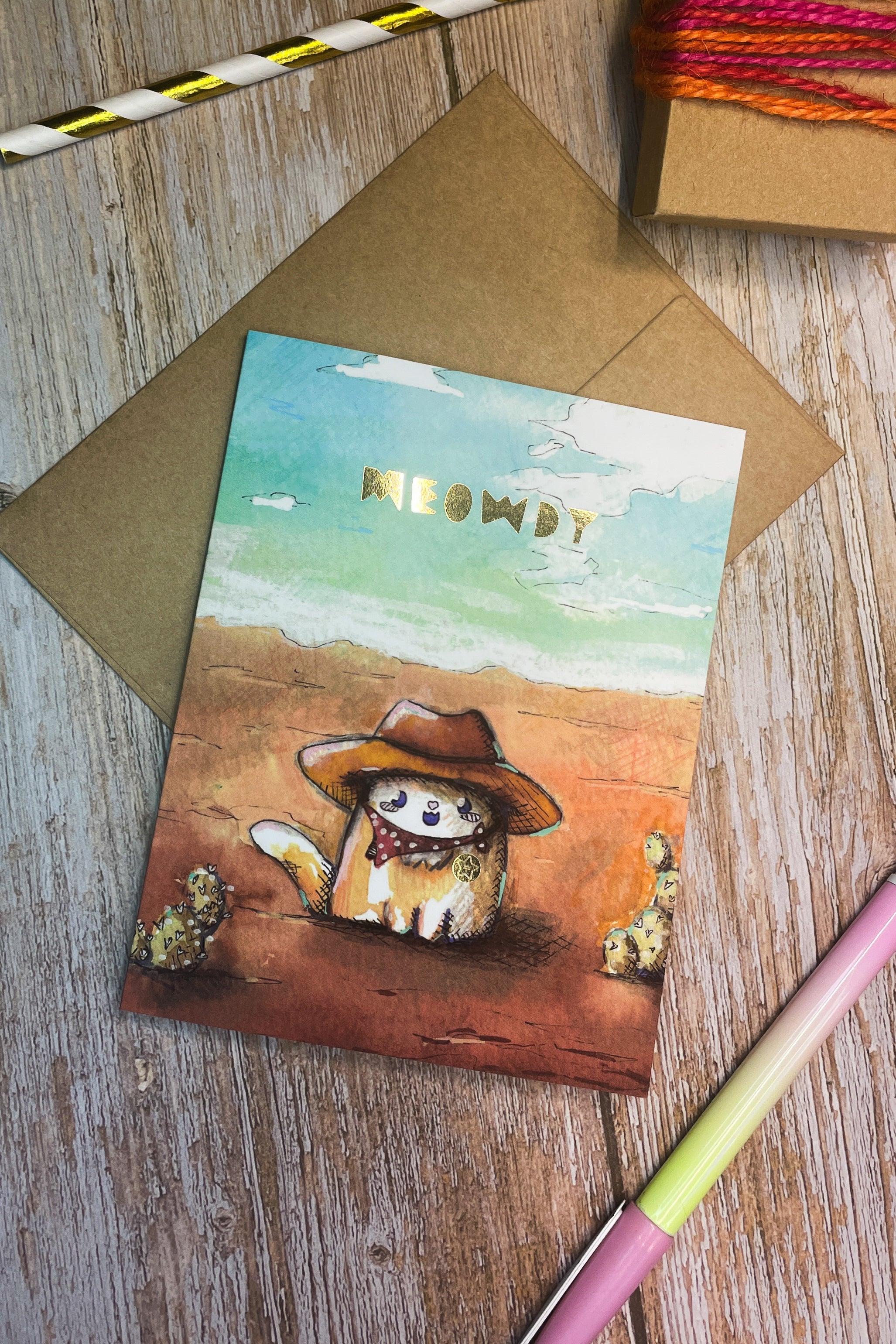 Meowdy Greeting Card