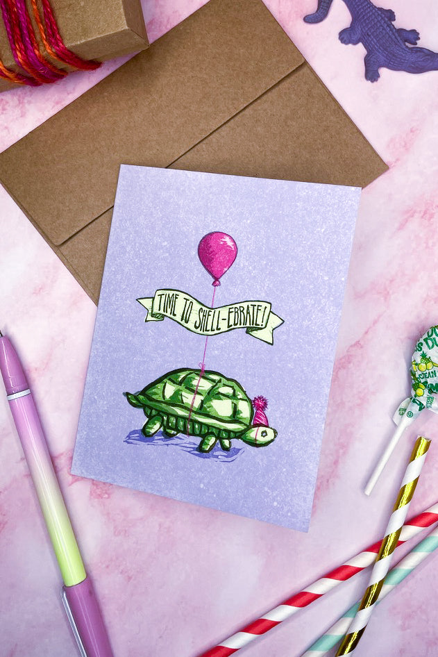 Time to Shell-ebrate Turtle Celebration Greeting Card