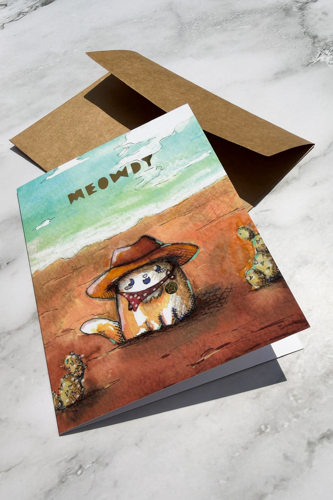 Meowdy Greeting Card