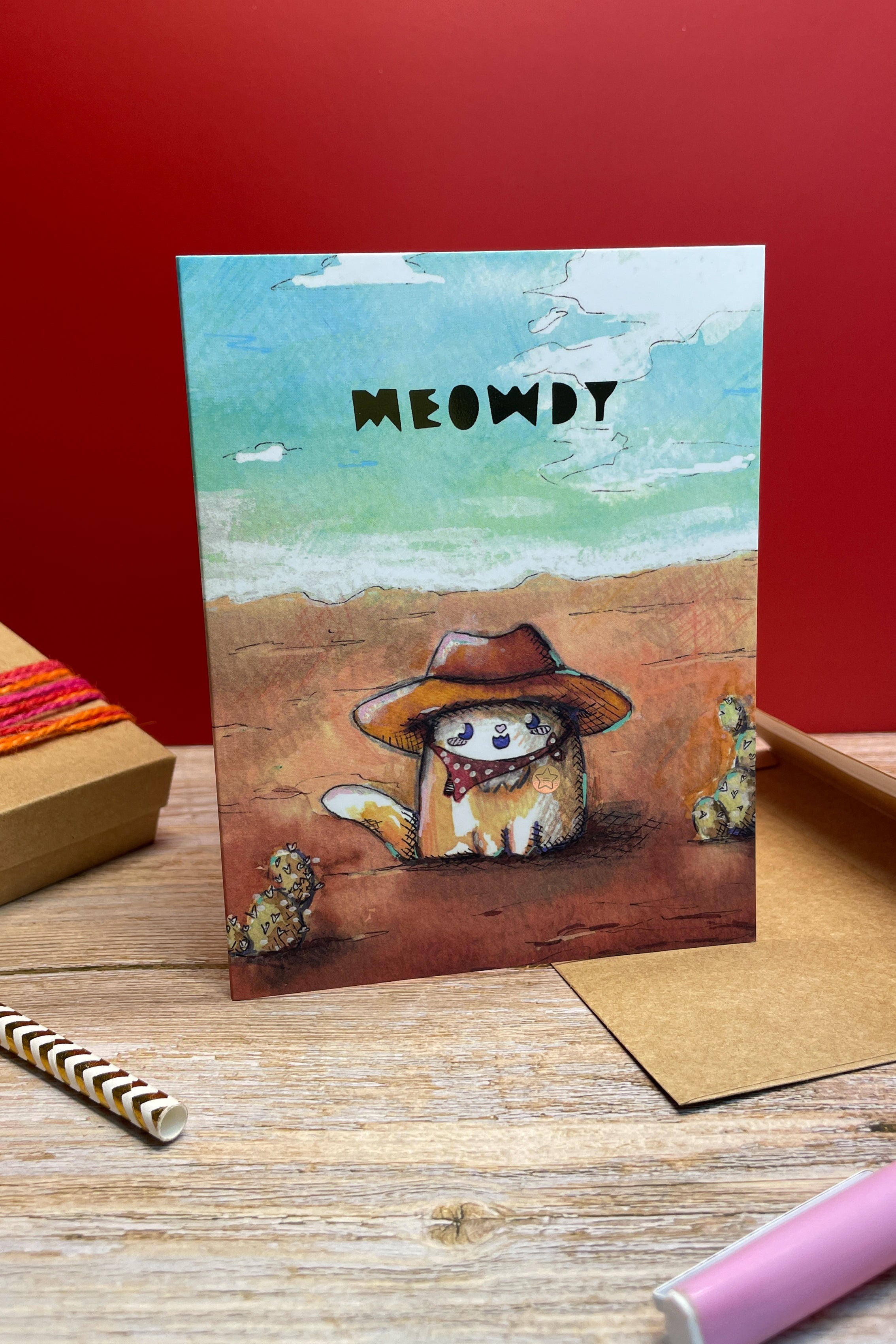 Meowdy Greeting Card