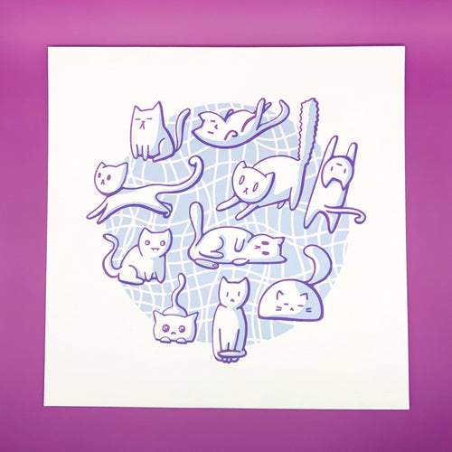 Circle of Cats - 8x8 Art Print