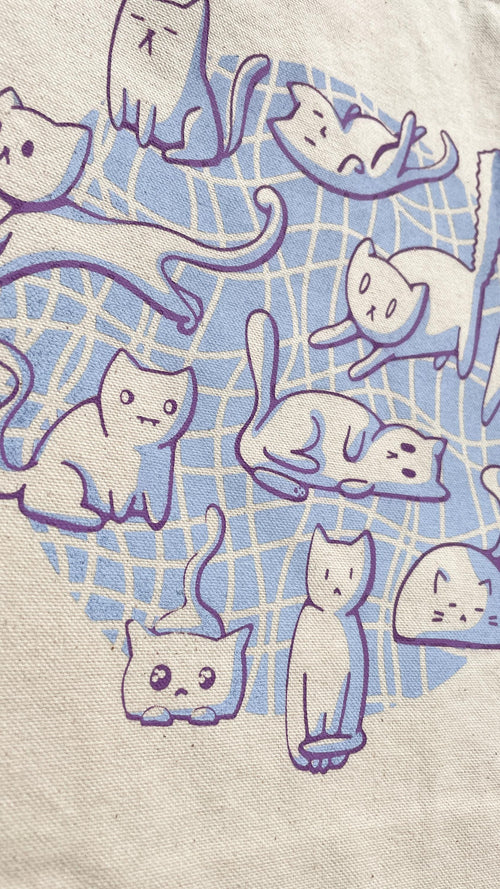 Circle of Cats Canvas Tote