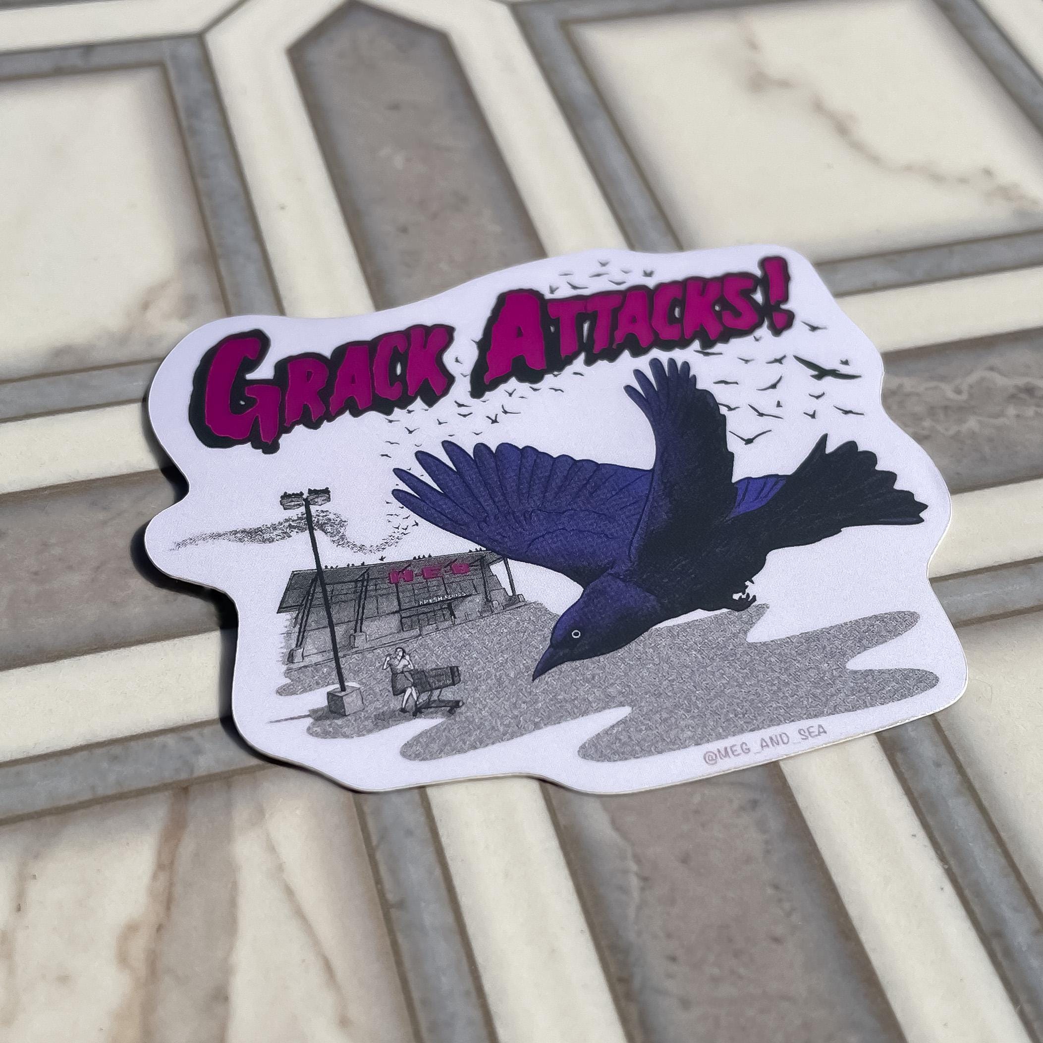 Grack Attack! Sticker - Matte Mirror