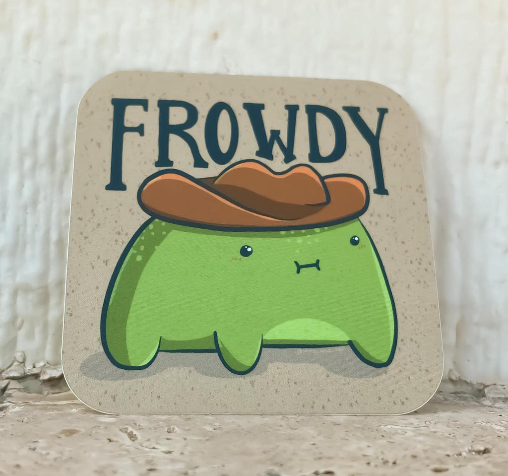 Frowdy Cowboy Frog - Matte Vinyl Sticker