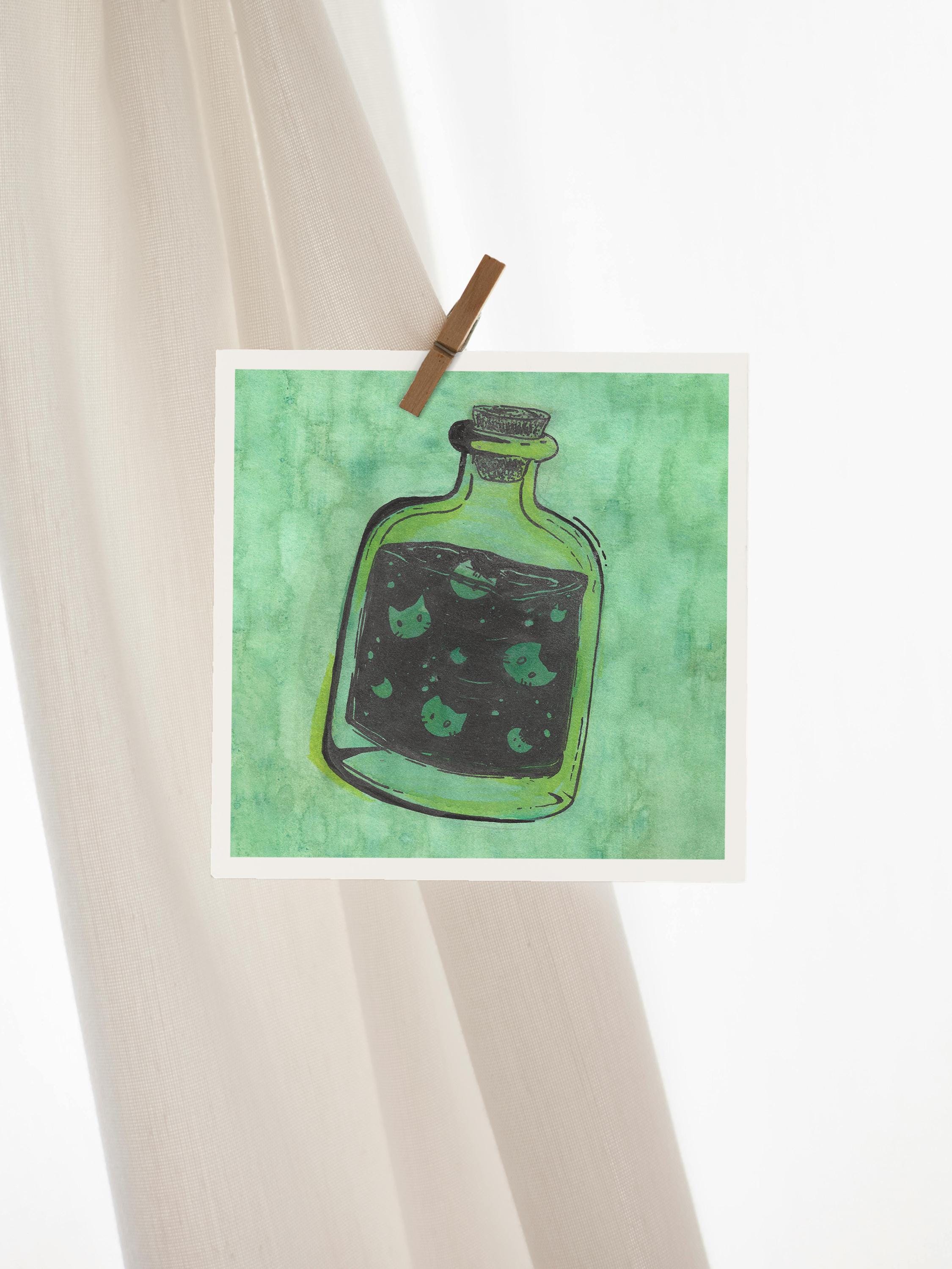 Cat Potion Mini Print