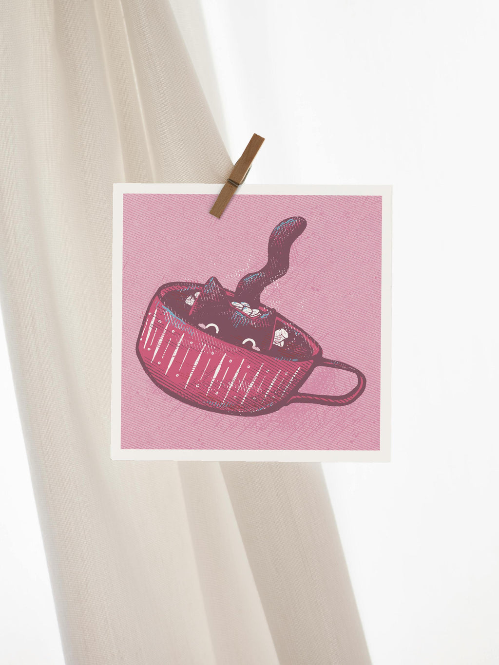 Hot Cocoa Cat Mini Print
