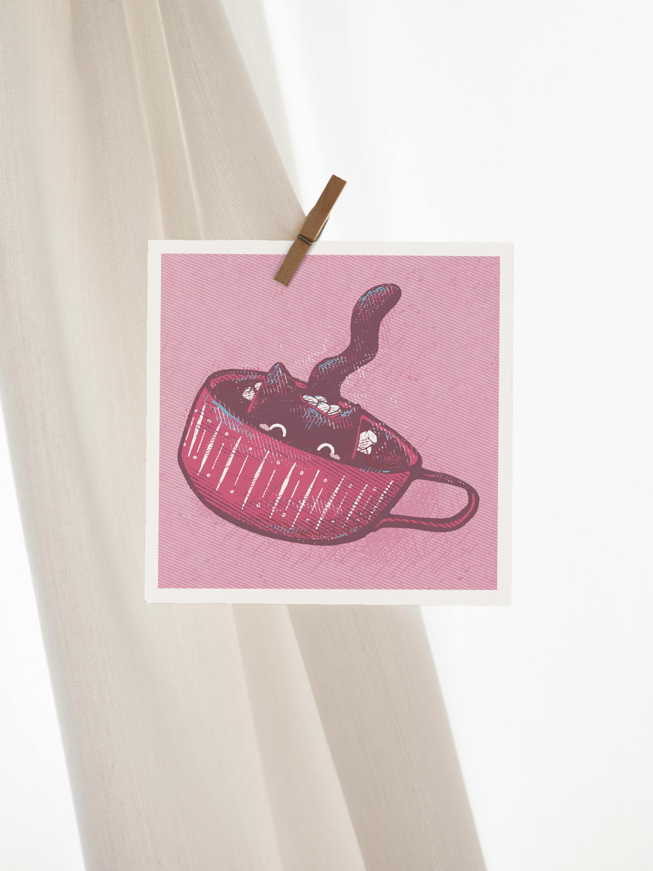 Hot Cocoa Cat Mini Print