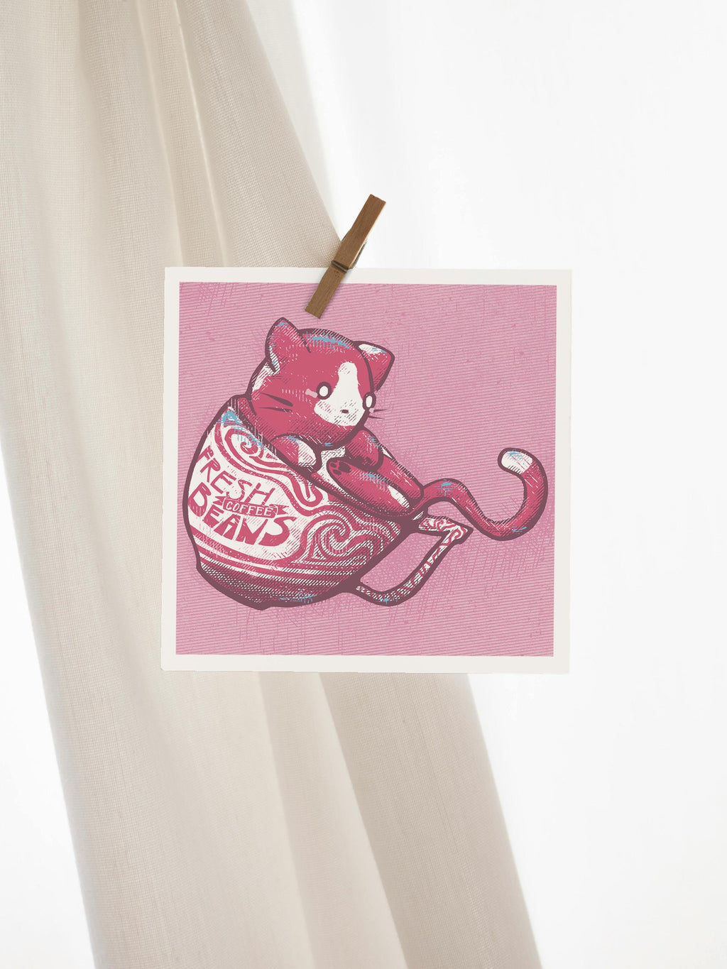 Coffee Cat Mini Print