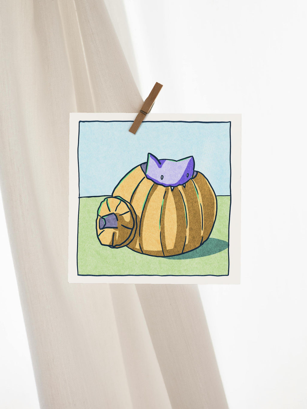 Seasons Cat - Autumn - Mini Print