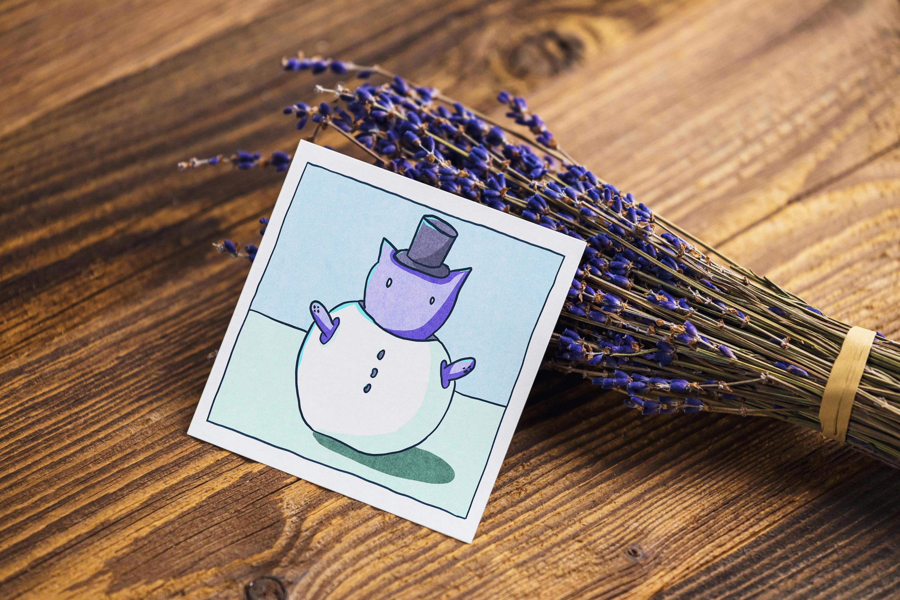Seasons Cat - Winter - Mini Print