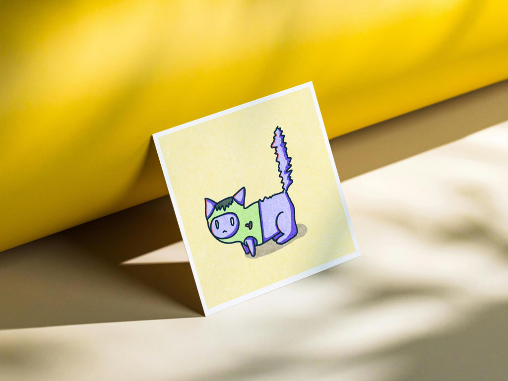 Spooky Cat - Frankenstein - Mini Print