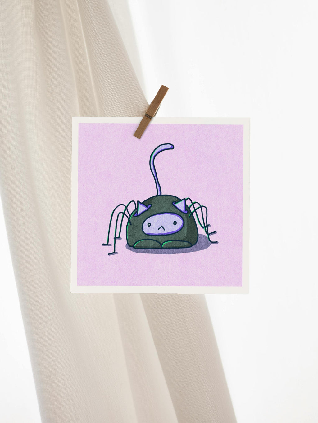 Spooky Cat - Spider - Mini Print