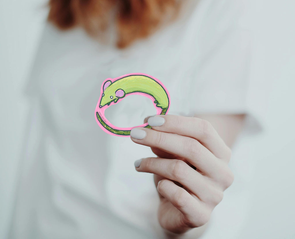 Silly Mouse Vinyl Sticker