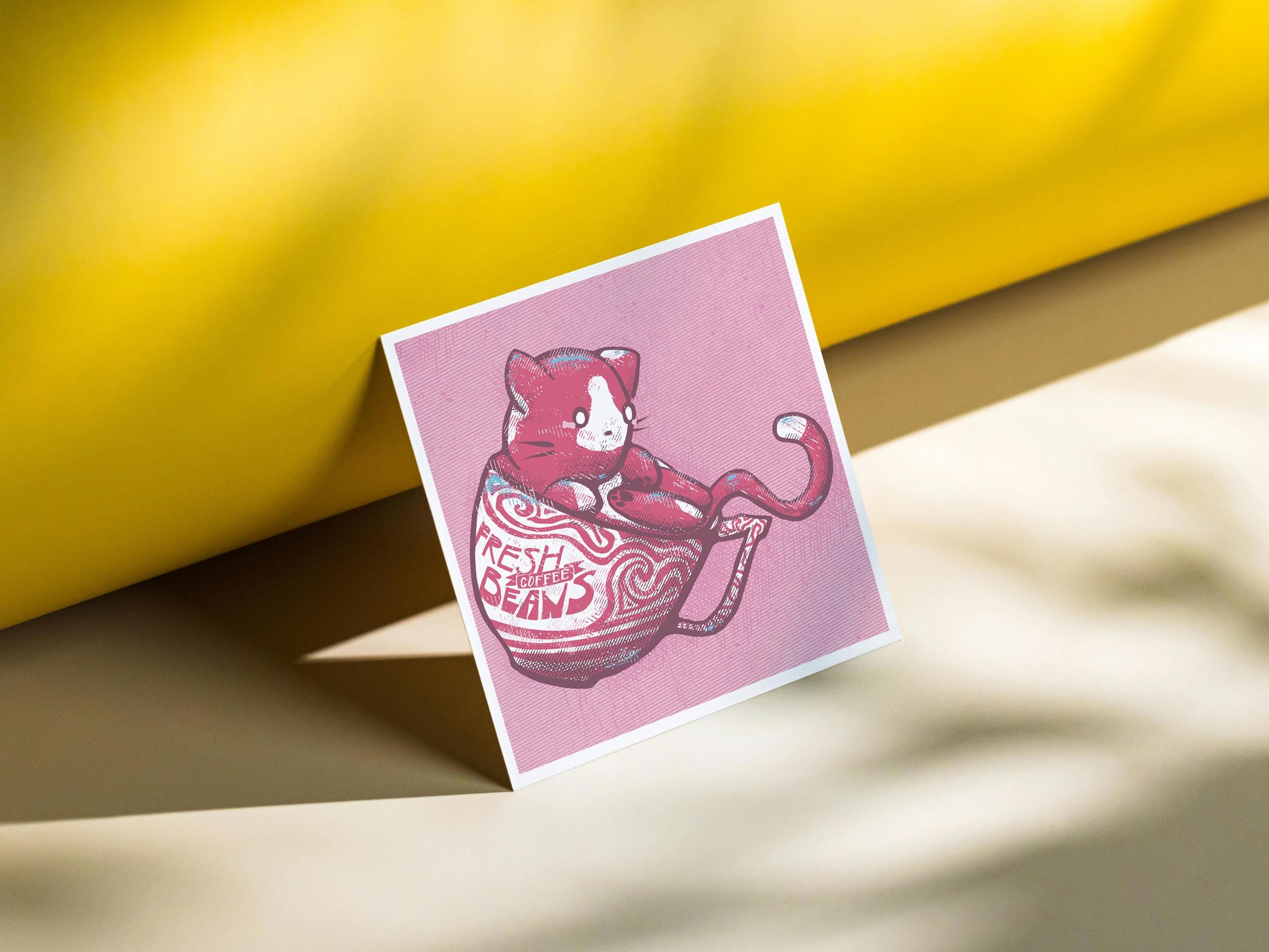 Coffee Cat Mini Print