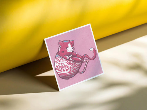 Coffee Cat Mini Print