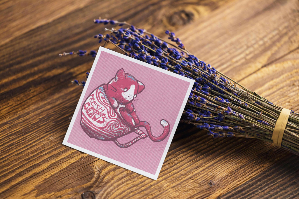 Coffee Cat Mini Print