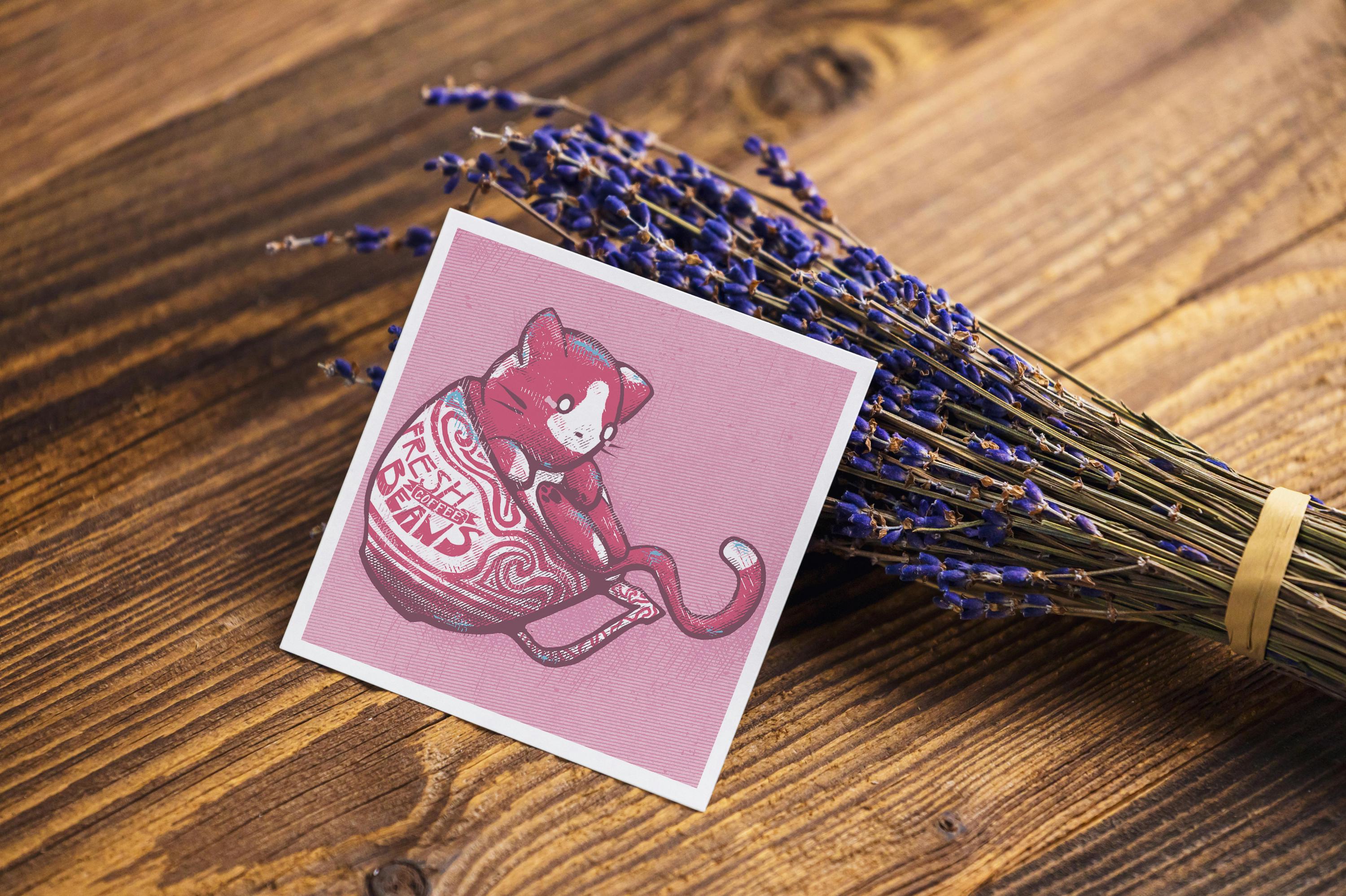 Coffee Cat Mini Print