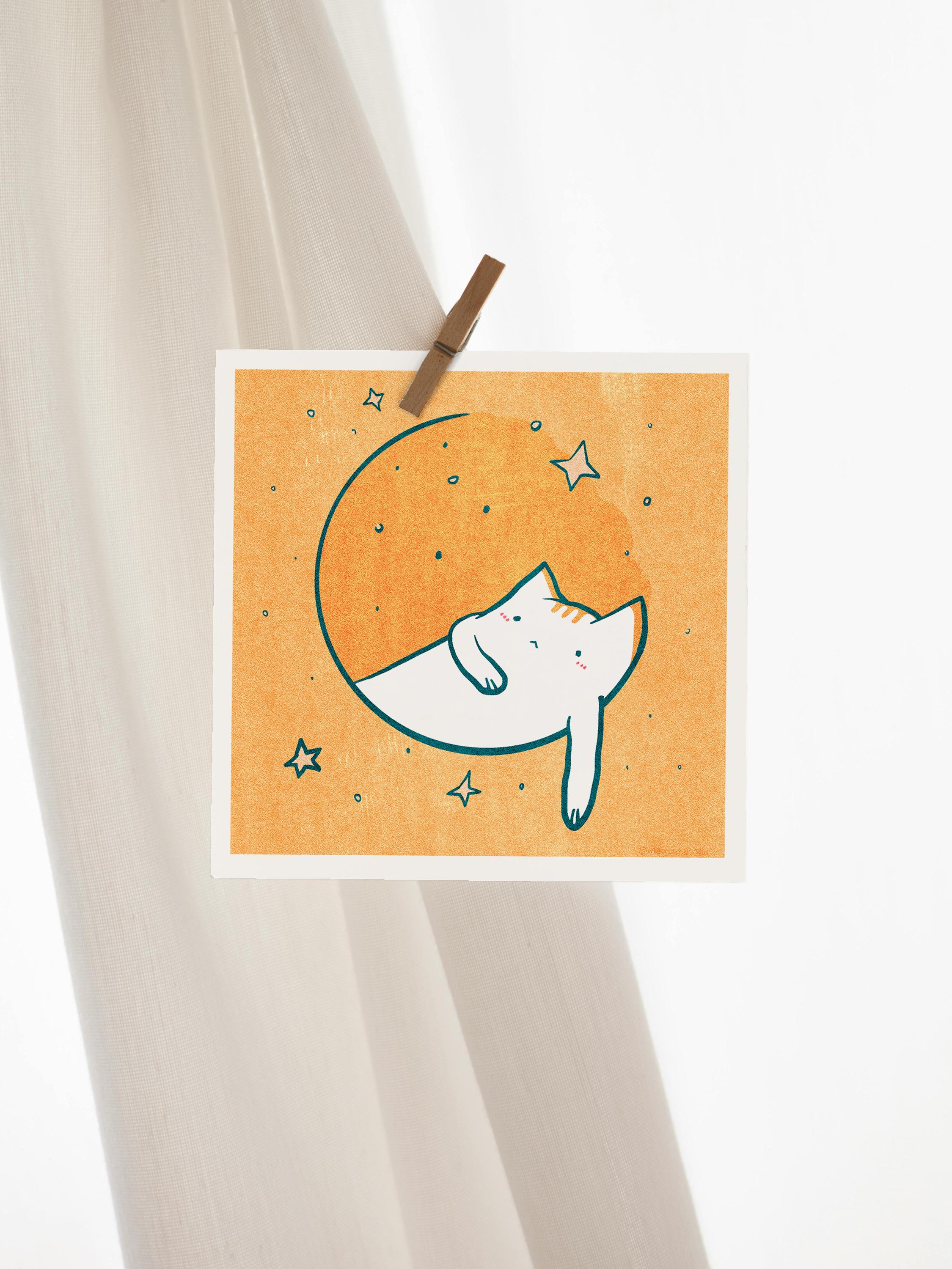 Cosmic Cat Mini Print