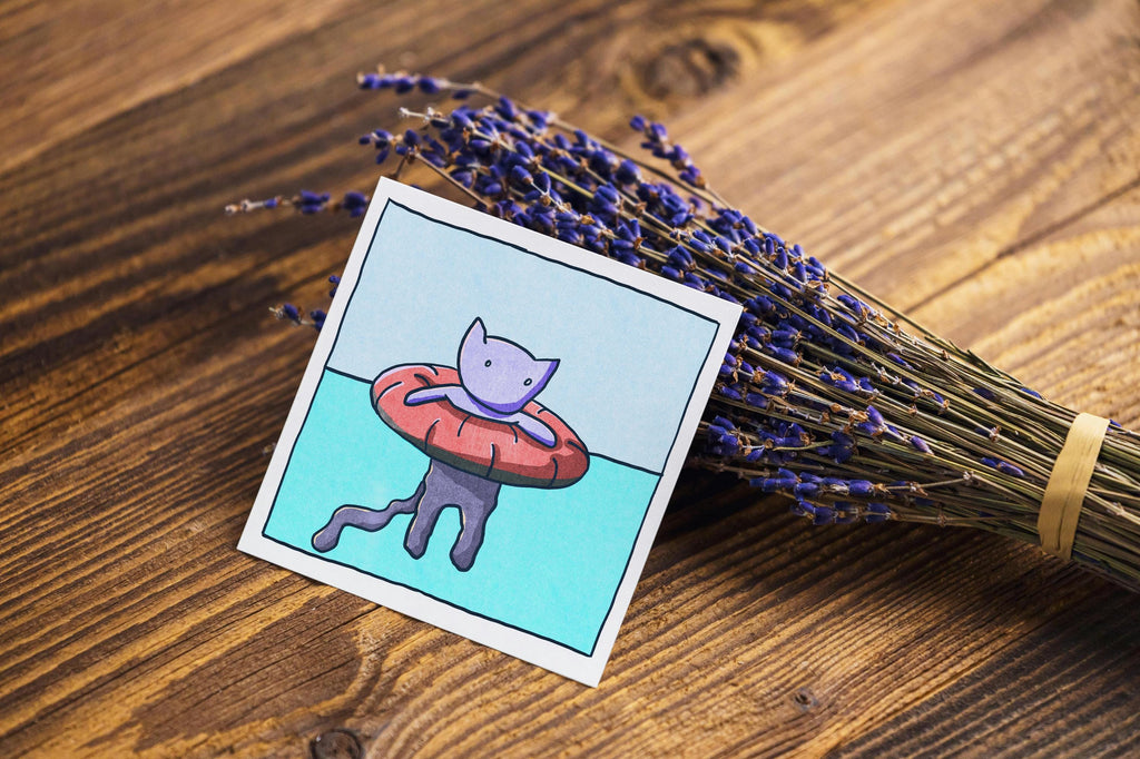Seasons Cat - Summer - Mini Print