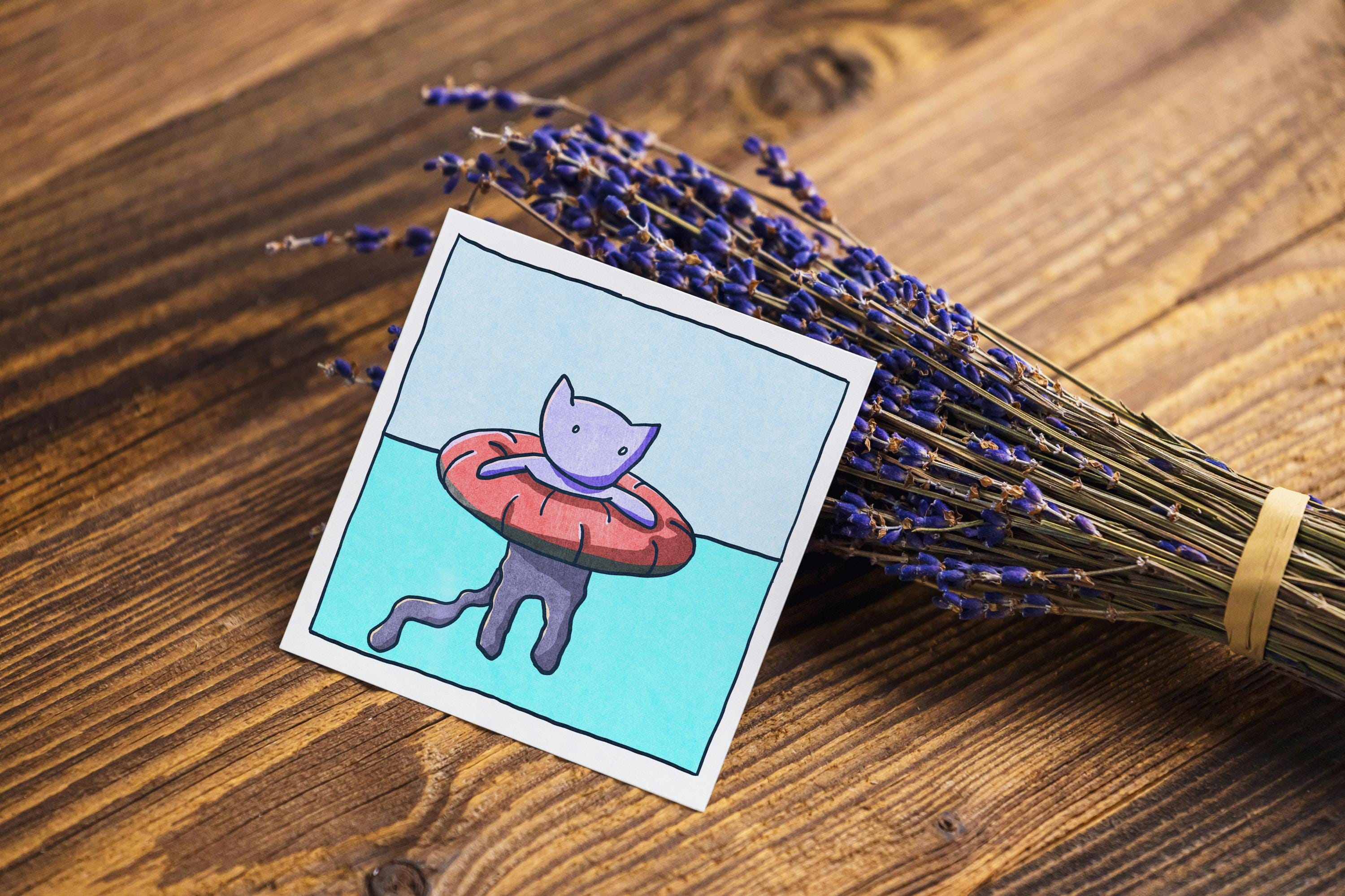 Seasons Cat - Summer - Mini Print