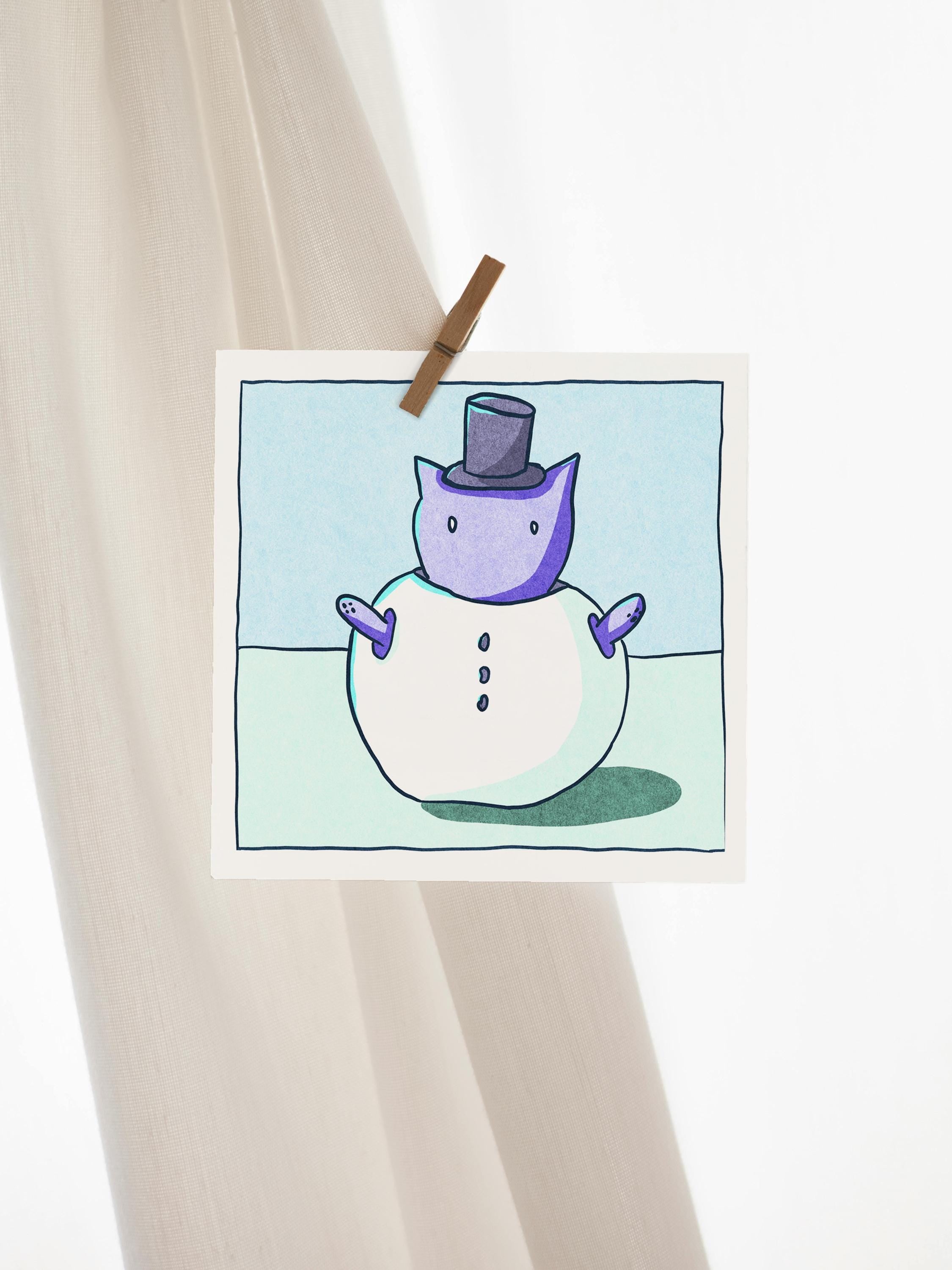 Seasons Cat - Winter - Mini Print