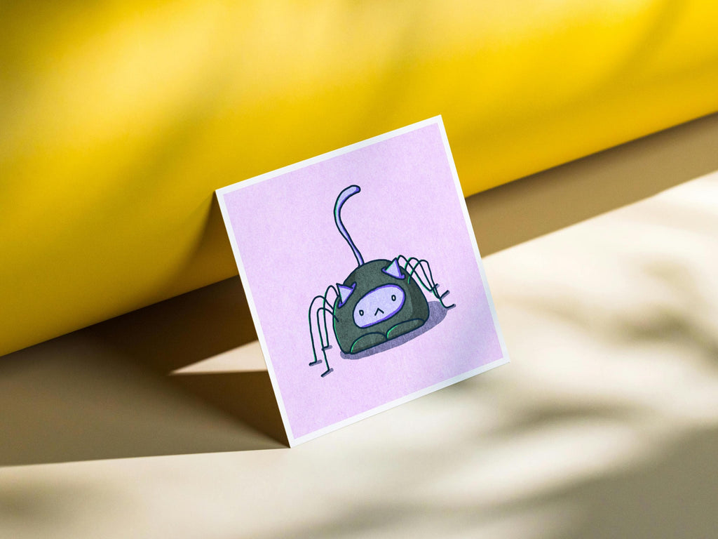 Spooky Cat - Spider - Mini Print
