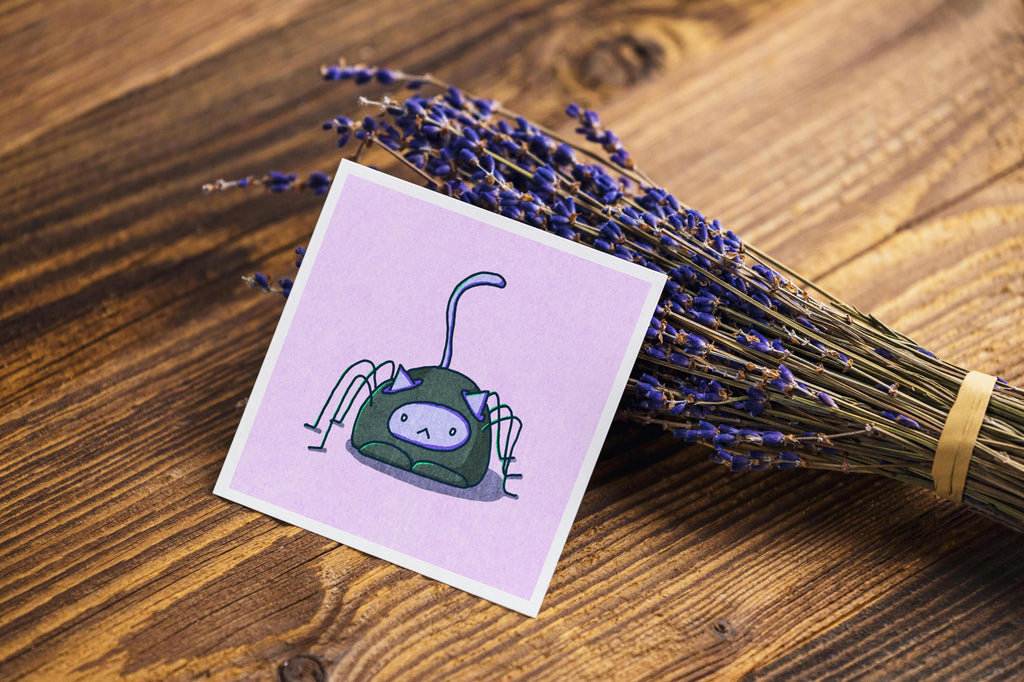 Spooky Cat - Spider - Mini Print