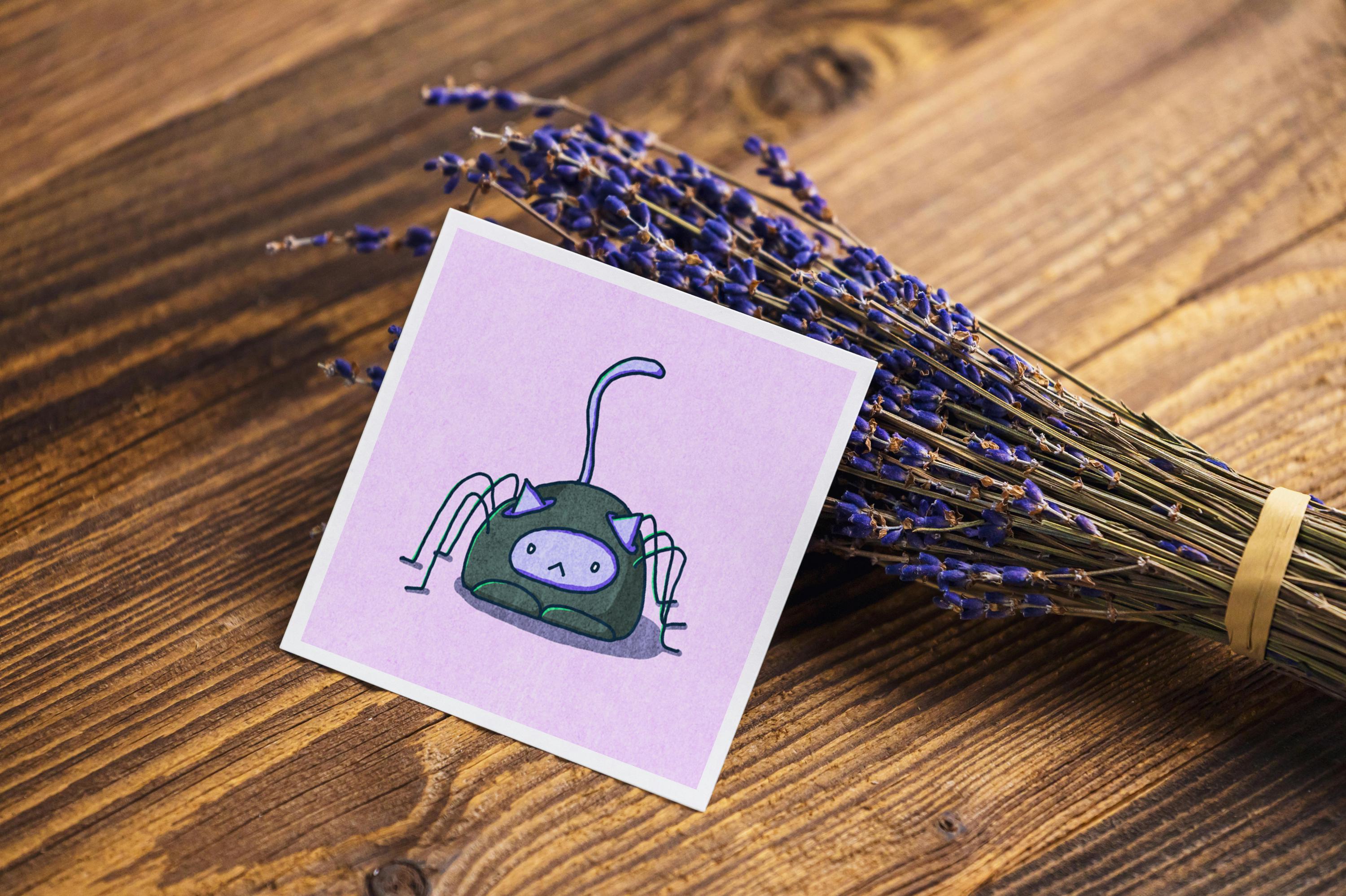 Spooky Cat - Spider - Mini Print