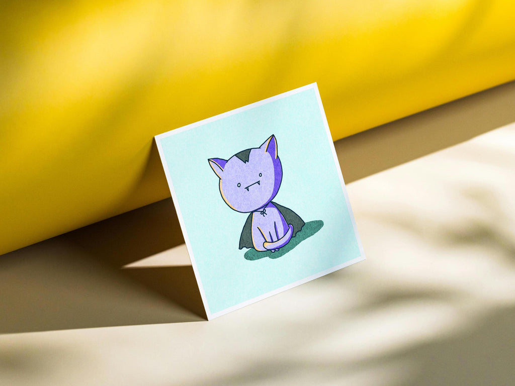 Spooky Cat - Vampire - Mini Print