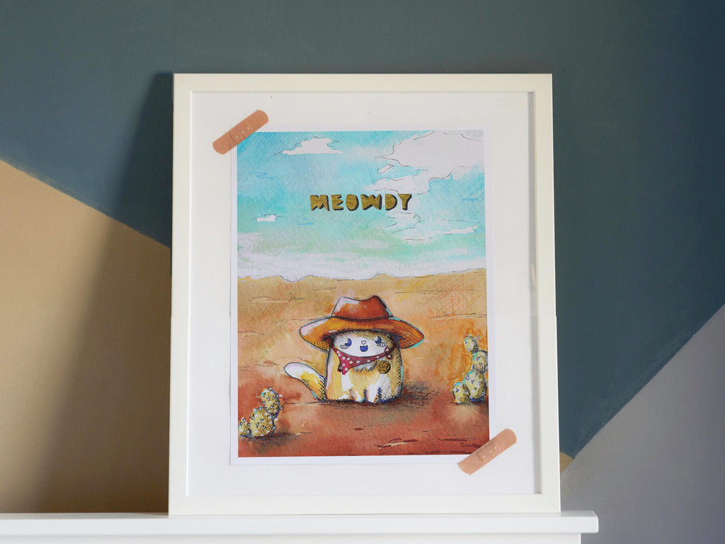 Meowdy - 11 x 14 Art Print