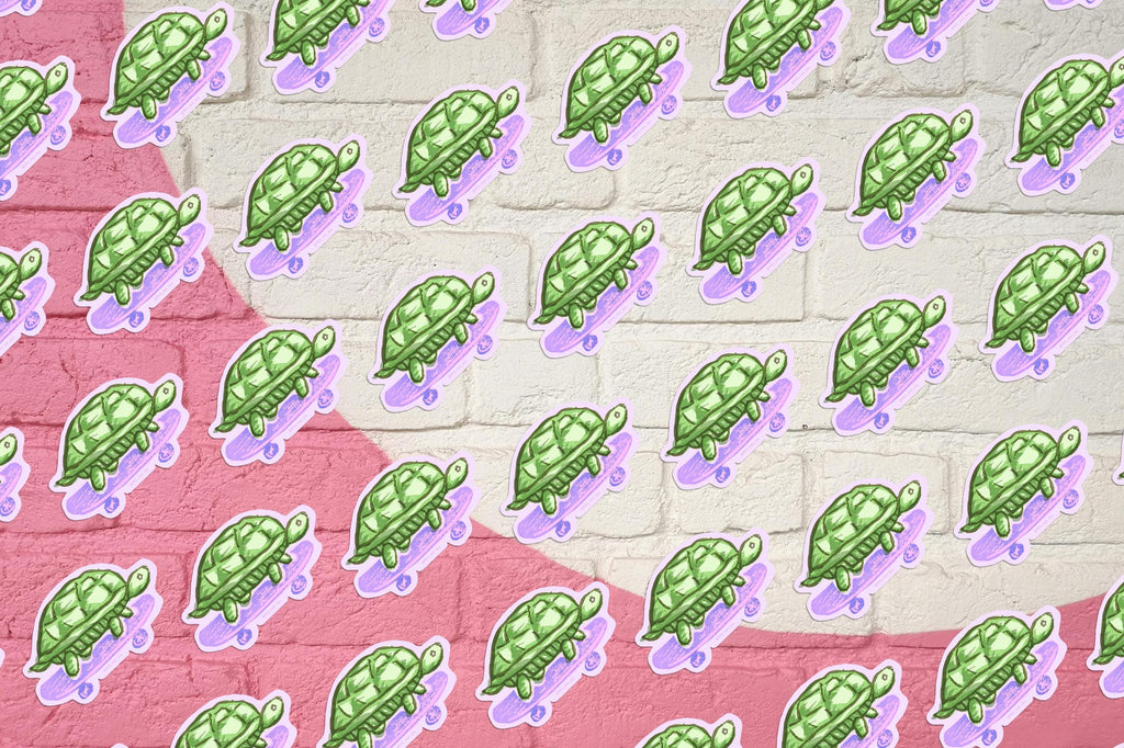 Skateboard Turtle Vinyl Sticker