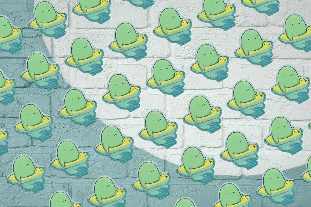 Floatie Jeff Sticker: Glossy Waterproof Vinyl Decal