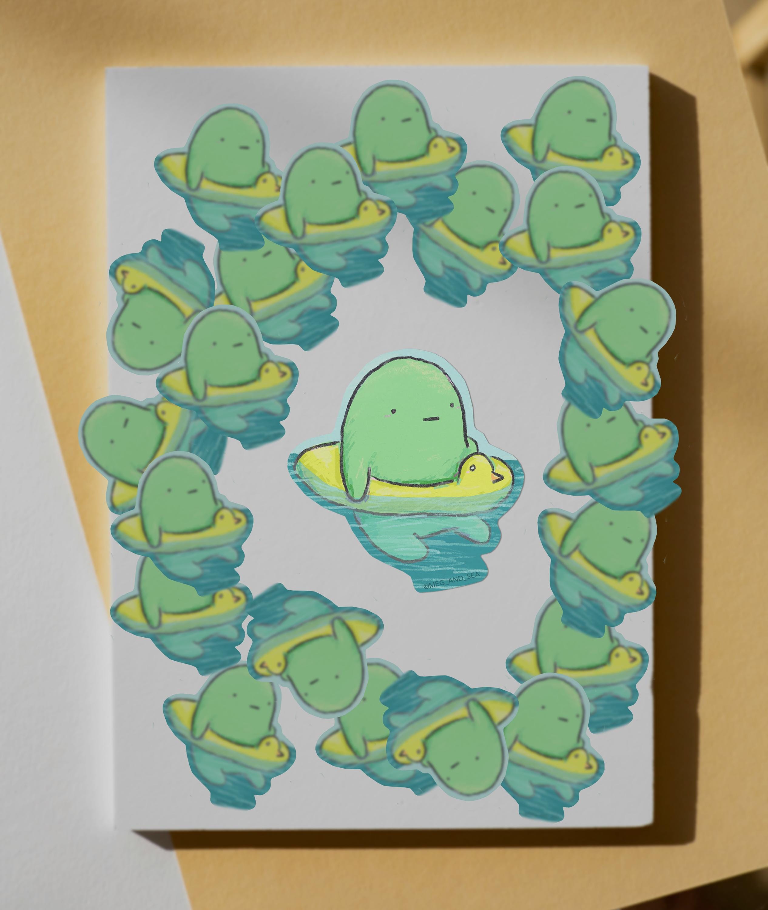 Floatie Jeff Sticker: Glossy Waterproof Vinyl Decal
