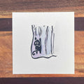 Curtain Cat - Mini Watercolor Block Print