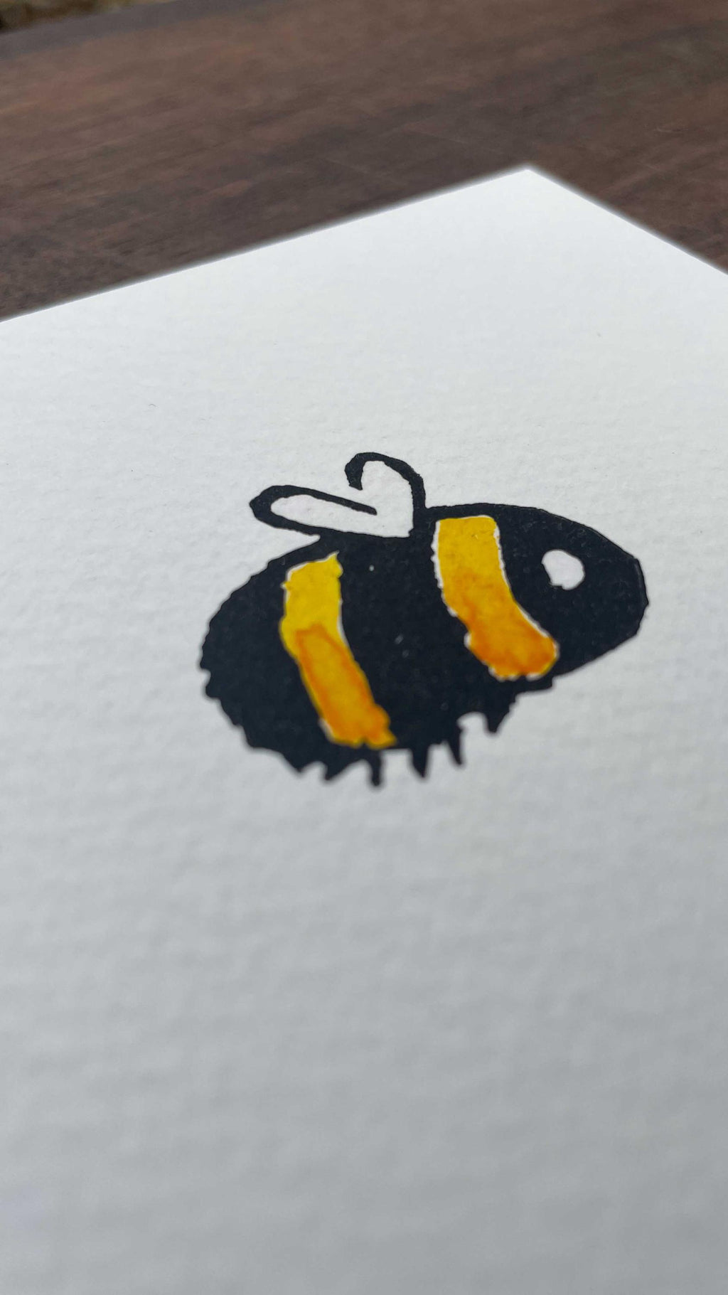 Bumble Bee - Mini Watercolor Block Print