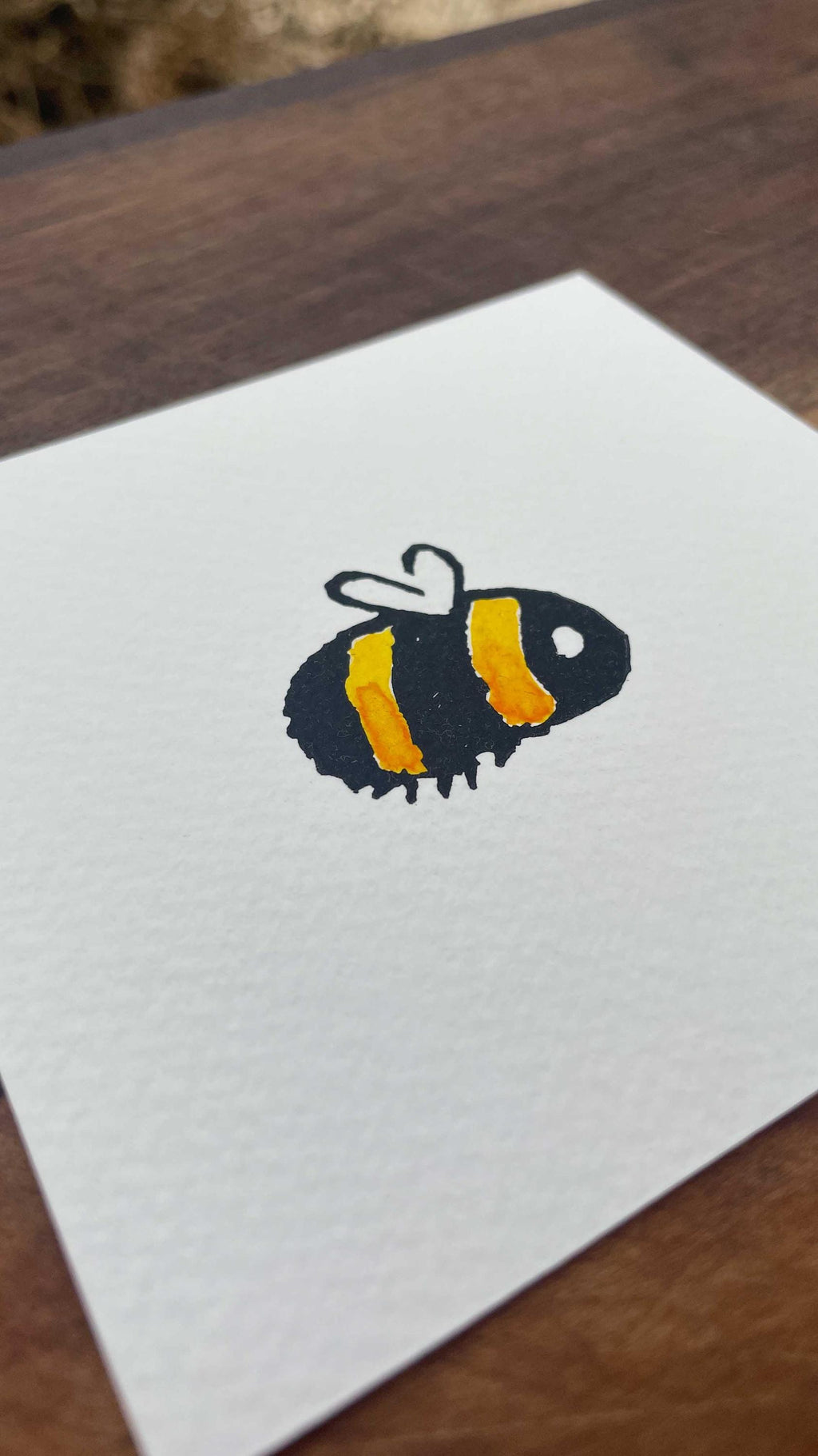 Bumble Bee - Mini Watercolor Block Print