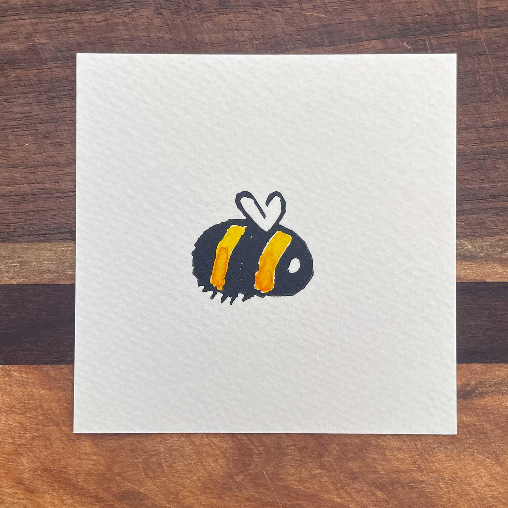 Bumble Bee - Mini Watercolor Block Print