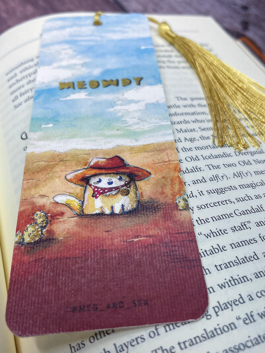 Meowdy Cowboy Cat Bookmark
