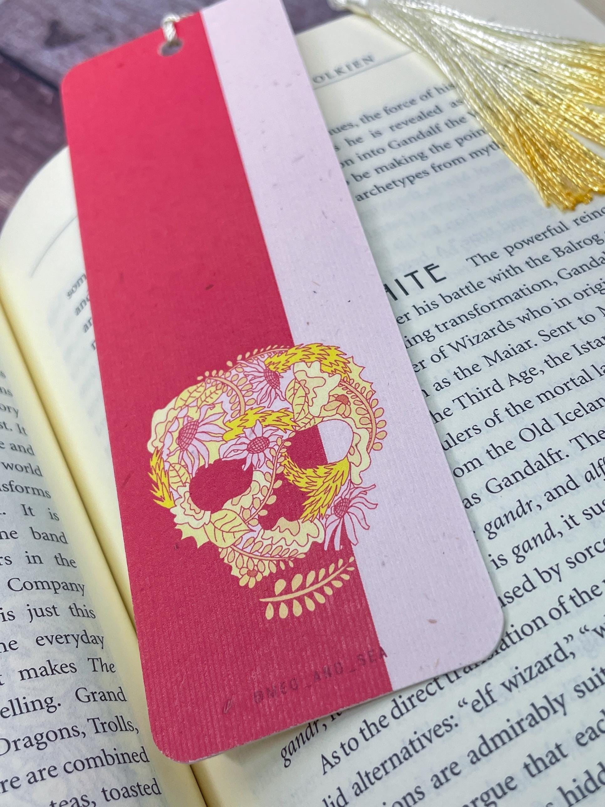 Floral Skull Bookmark