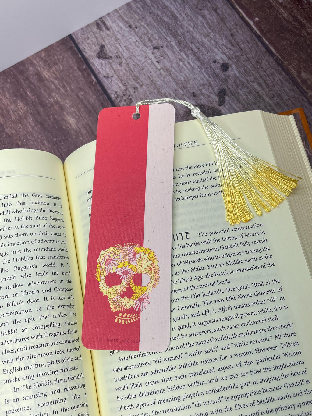 Floral Skull Bookmark