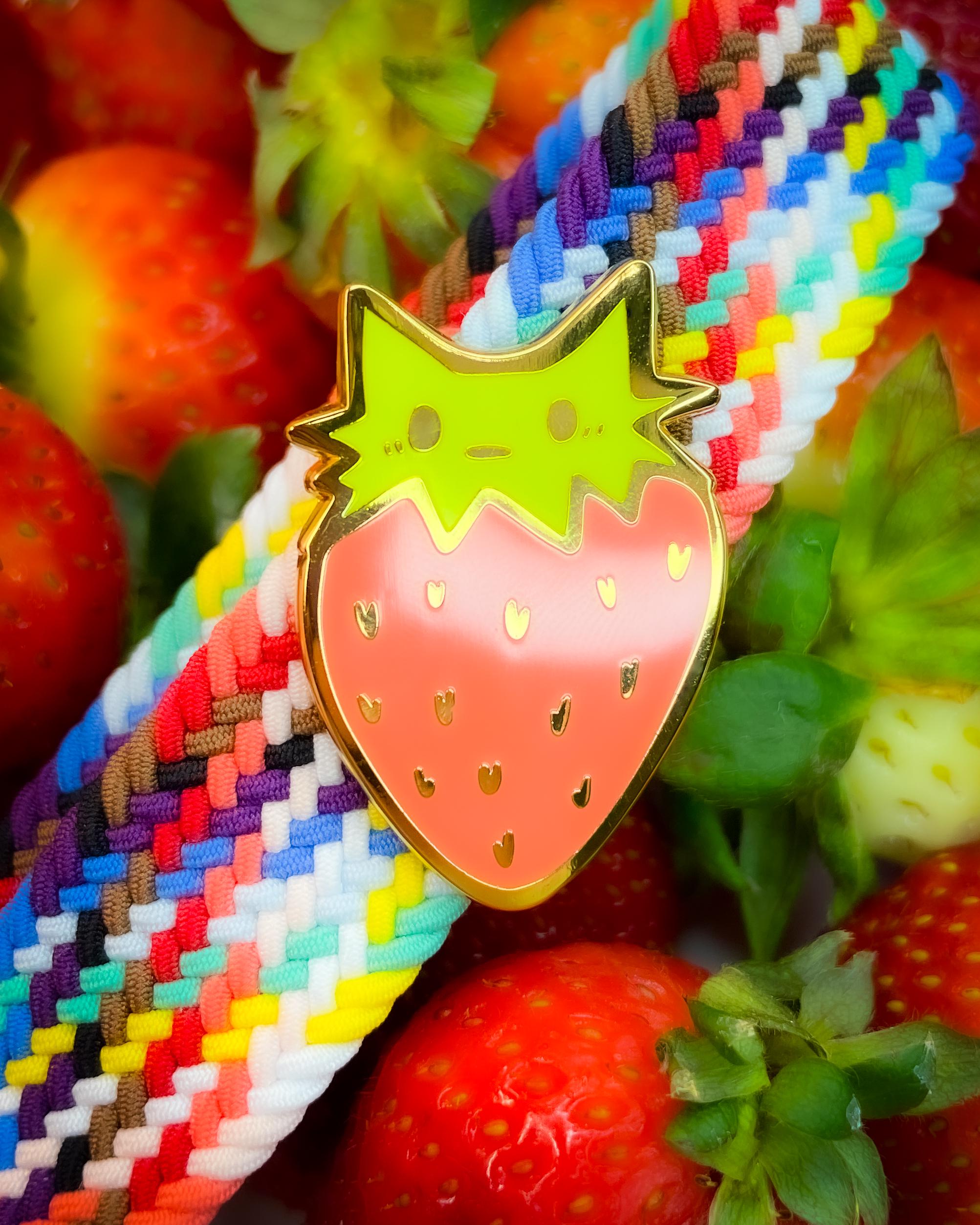 Strawberry Cat Enamel Pin