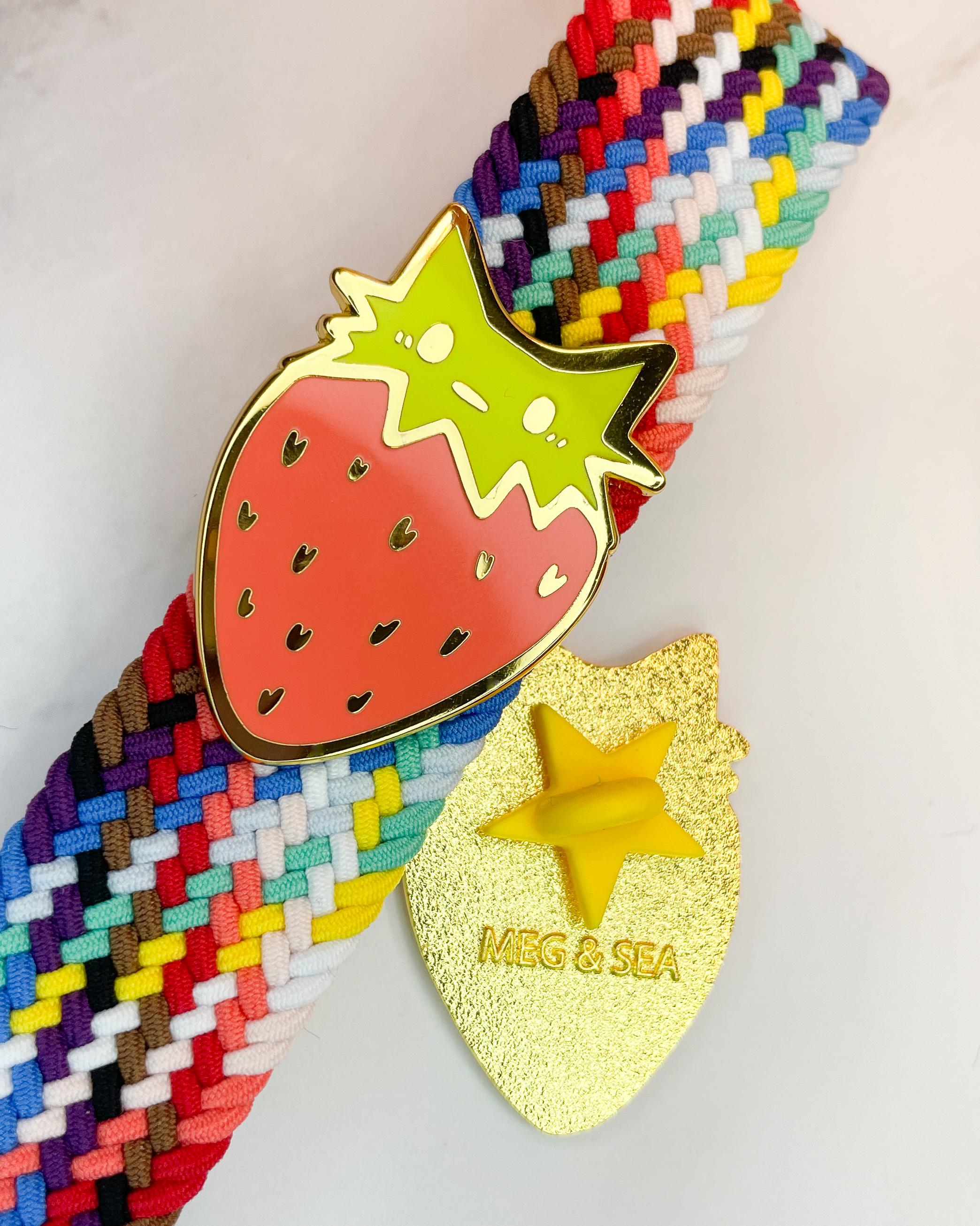 Strawberry Cat Enamel Pin