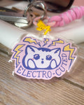 Electro-Cuted Cat Acrylic Keychain: Kawaii Charm with Yellow Clasp