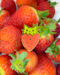 Strawberry Cat Enamel Pin