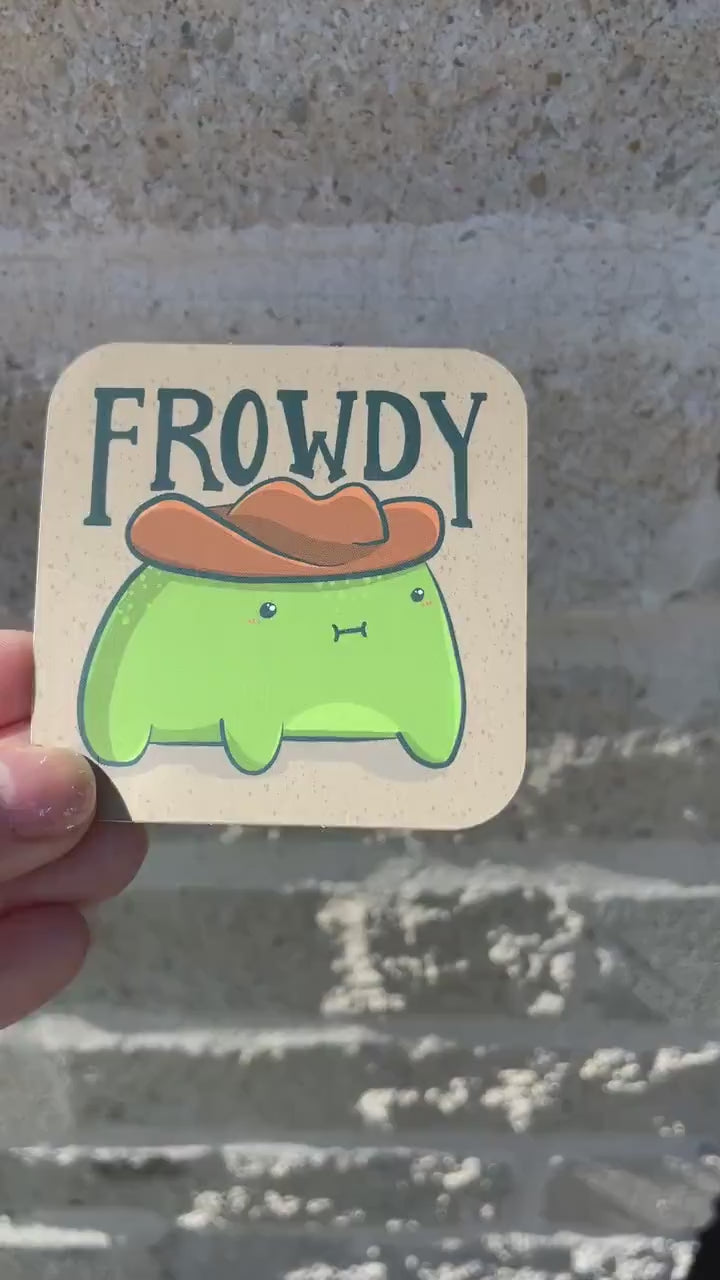 Frowdy Cowboy Frog - Matte Vinyl Sticker