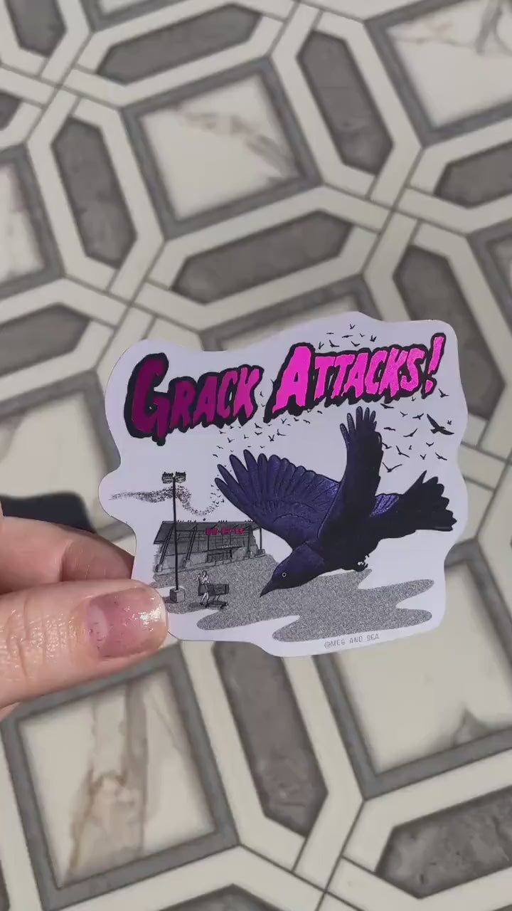 Grack Attack! Sticker - Matte Mirror
